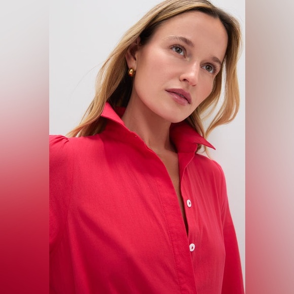 TUCKERNUCK Pomander Place Hibiscus Red Cotton Mabel Maxi Dress Size Small - Picture 9 of 11